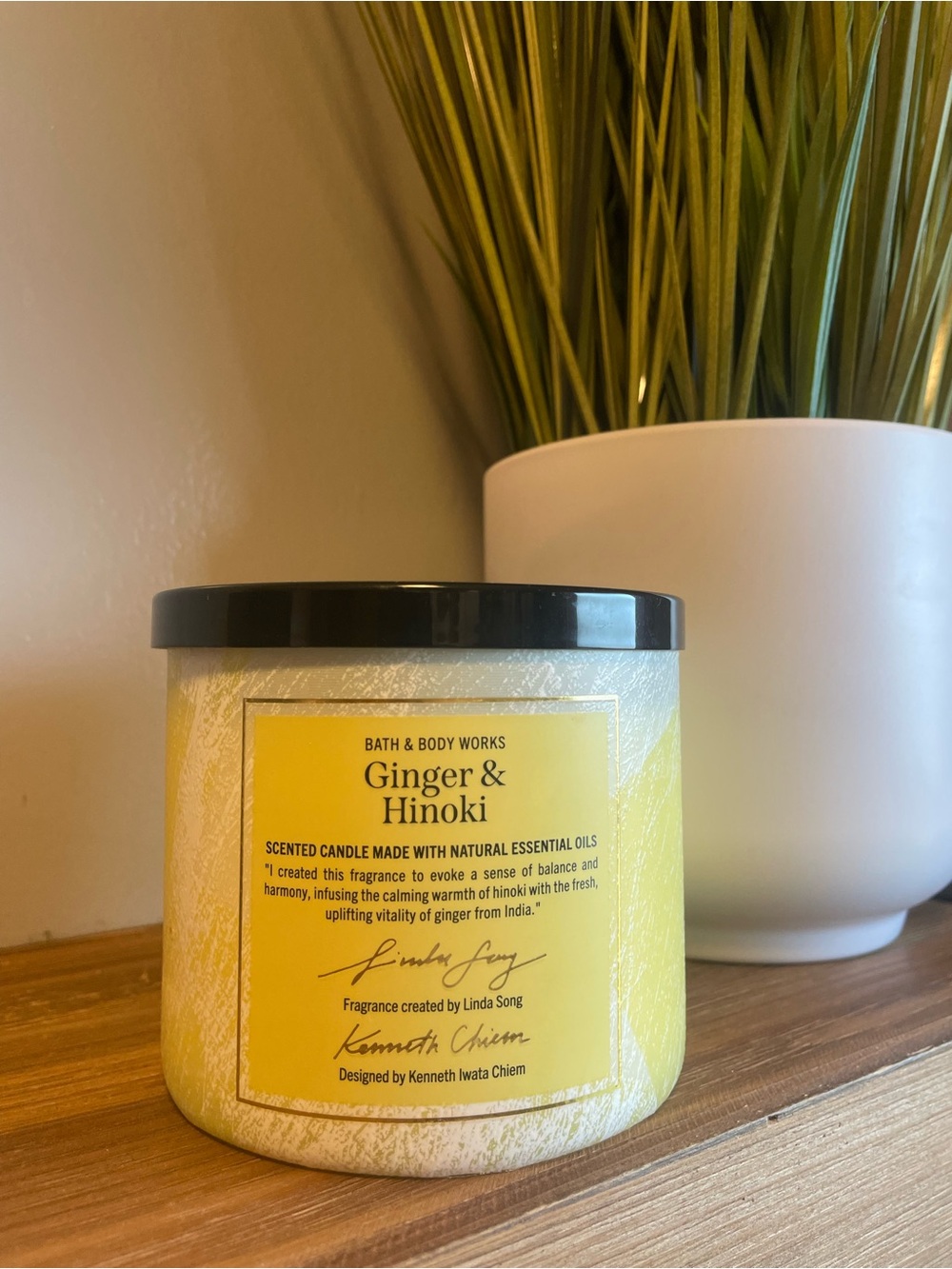 Bath & Body Works Ginger & Hinoki 3-wick Scented Candle